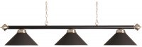 biljartlamp stang met 3 kappen mat zwart